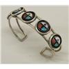 Image 1 : Zuni Sunface Inlay Silver Bracelet