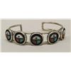 Image 2 : Zuni Sunface Inlay Silver Bracelet