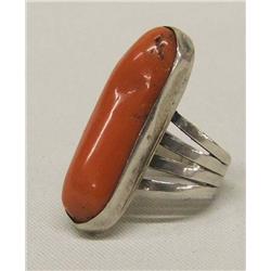 Silver Coral Ring Size 6 1/2