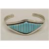 Image 1 : Zuni Silver Turquoise Inlay Bracelet by M Luarkie