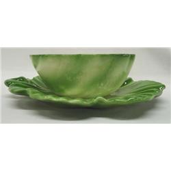 1940-50 California Pottery Leaf Bowl by B Keeler