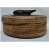 Image 2 : Indonesian Oval Reed Box w/Crocodile Lid Handle