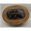 Image 3 : Indonesian Oval Reed Box w/Crocodile Lid Handle