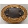 Image 6 : Indonesian Oval Reed Box w/Crocodile Lid Handle