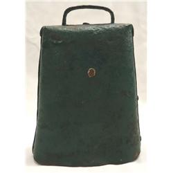 Antique Green Metal Cow Bell