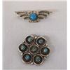 Image 1 : 1940s Pawn Silver Turquoise Zuni & Navajo Pins