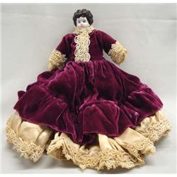 Antique Victorian Cloth Doll With China Head
