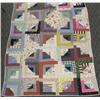 Image 1 : 1950-60's Log Cabin Hand Sewn Quilt