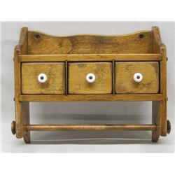 Vintage Hanging Towel Rack and Cabinet