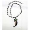 Image 1 : Navajo Claw and Turquoise Silver Chain Necklace