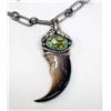 Image 2 : Navajo Claw and Turquoise Silver Chain Necklace