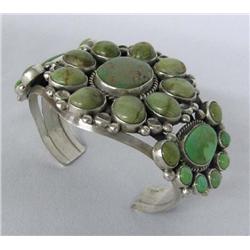 Navajo Silver Turquoise Bracelet by Mike Platero