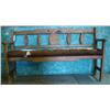 Image 2 : Wood Bench With Cowhide Covered Seat MUST PICK UP