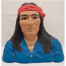 Vintage Chalkware Bust Of Apache