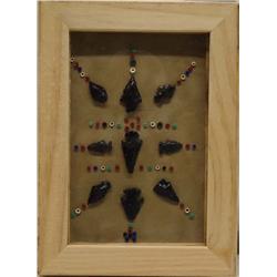 Framed New Mexico Arizona Arrowheads