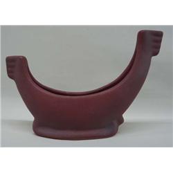 Van Briggle Boat Flower Holder With Frog