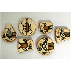 Six Santo Domingo Miniature Tiles