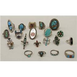 20 Zuni Navajo Silver Turquoise Coral MOP Rings