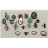 Image 1 : 20 Zuni Navajo Silver Turquoise Coral MOP Rings