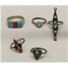 Image 2 : 20 Zuni Navajo Silver Turquoise Coral MOP Rings