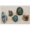 Image 5 : 20 Zuni Navajo Silver Turquoise Coral MOP Rings