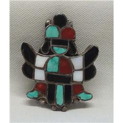 Zuni Silver Inlay Knifewing Kachina Bolo Slide