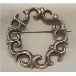 Vintage Navajo Sandcast Sterling Silver Pin