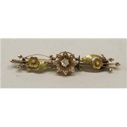 14KT Gold and Diamond Victorian Pin