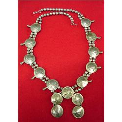 Navajo U. S. Nickel Squash Blossom Necklace