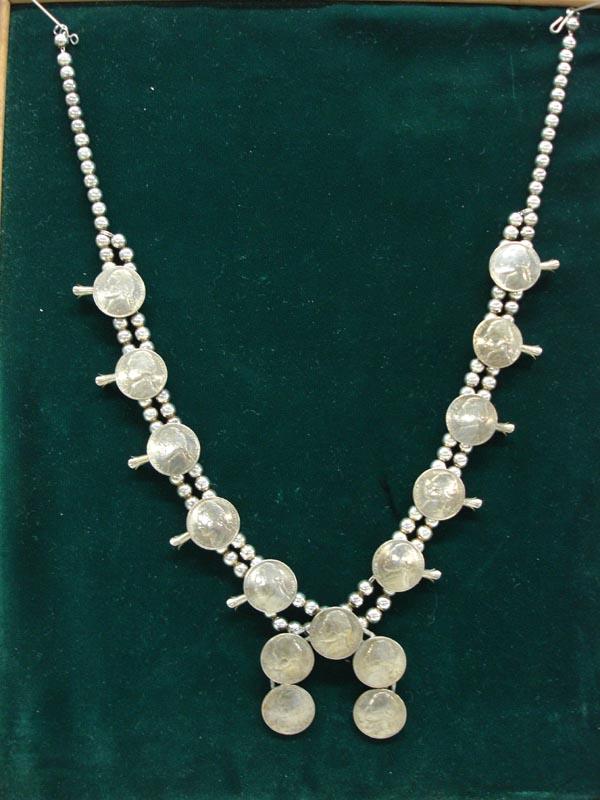 Navajo U. S. Nickel Squash Blossom Necklace