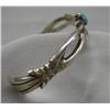 Image 2 : Navajo Sandcast Silver Turquoise Bracelet by Begay