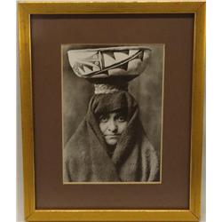 Framed E Curtis Photograph Print of Zuni Woman