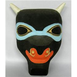 Northwest Coast Buffalo Wall Mask Signed T. Wood