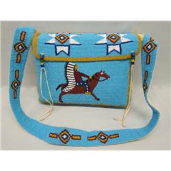 Plains Indian Deerskin Beaded Tipi Purse