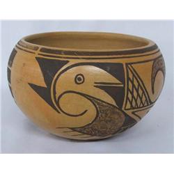 Vintage Hopi Bowl w/Bird Design. Signed