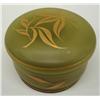 Image 2 : Antique Ardalt Green Satin Glass Italian Powder Box