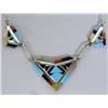 Image 2 : Zuni Silver Inlay Jewelry Set by Olivia Panteah