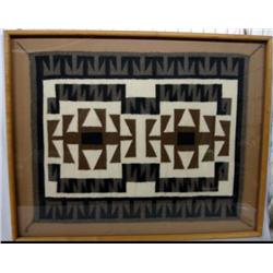 Framed Navajo Two Grey Hills Rug by Mary Ann Slim