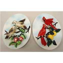 2 Vintage Napco Cardinal & Flicker Bird Plates