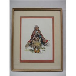 Framed Print ''Apache Squaw'' by Fred Harman