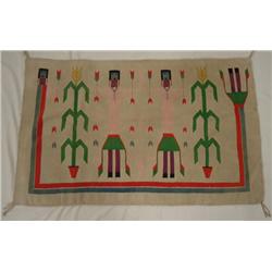 Vintage Canvas Weave Navajo Yei Rug