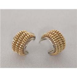 Navajo Silver Gold Loop Earrings