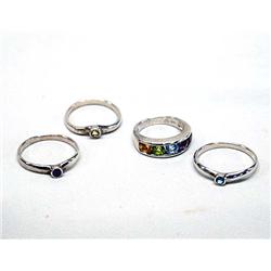 4 Sterling & Gemstone Rings