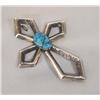 Image 2 : Navajo Sandcast Cross Penant With Turquoise