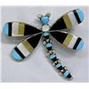 Image 1 : Zuni Stone to Stone Inlay Dragonfly Pin by Ahyiate