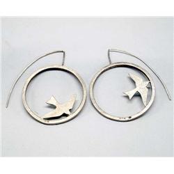 Kiowa Silver Hoop Earrings by Keri Ataumbi
