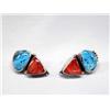 Image 1 : Navajo Turquoise Silver Earrings by Martha Jackson