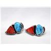 Image 2 : Navajo Turquoise Silver Earrings by Martha Jackson