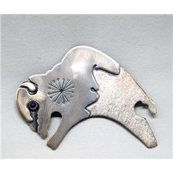 Navajo Sterling Silver Buffalo Pin