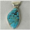 Image 1 : Navajo Silver Turquoise Pendant By Martha Jackson